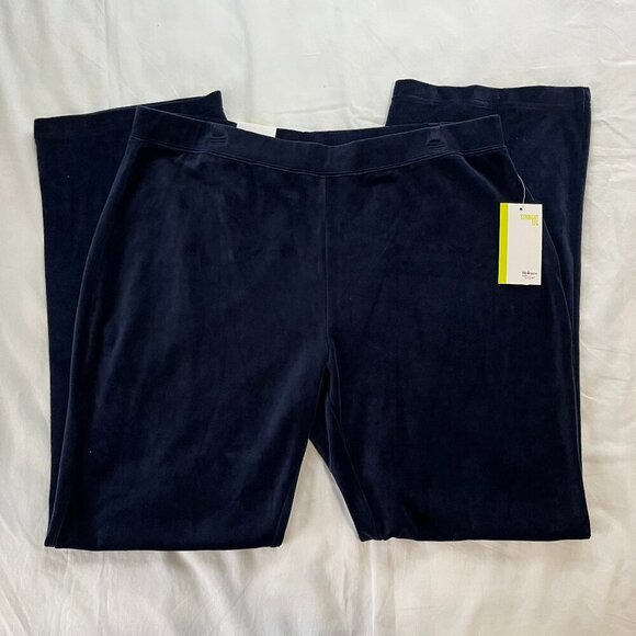 Style & Co Navy Blue Straight Leg High Waist Velour Lounge Pants NWT | Size XL - Picture 1 of 6